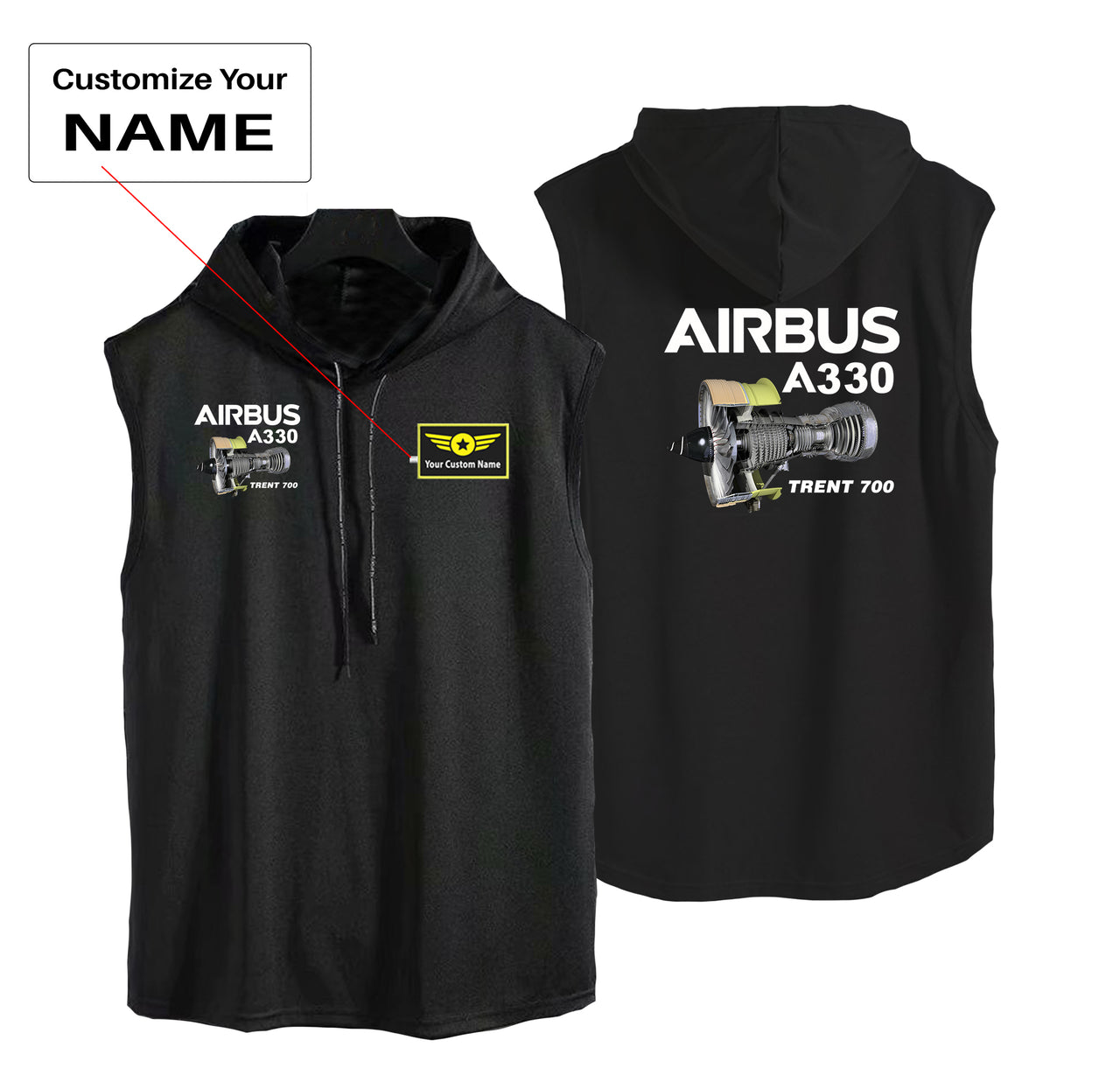 Airbus A330 & Trent 700 Engine Designed Hooded Tank Tops