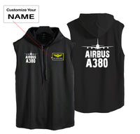 Thumbnail for Airbus A380 & Plane Designed Hooded Tank Tops