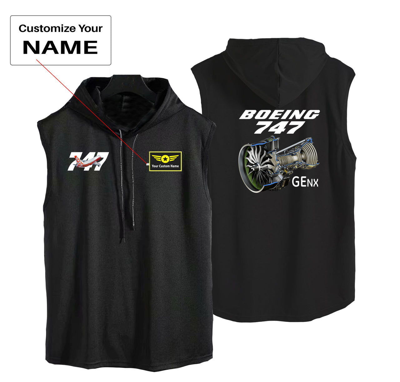 Boeing 747 & GENX Engine Designed Hooded Tank Tops