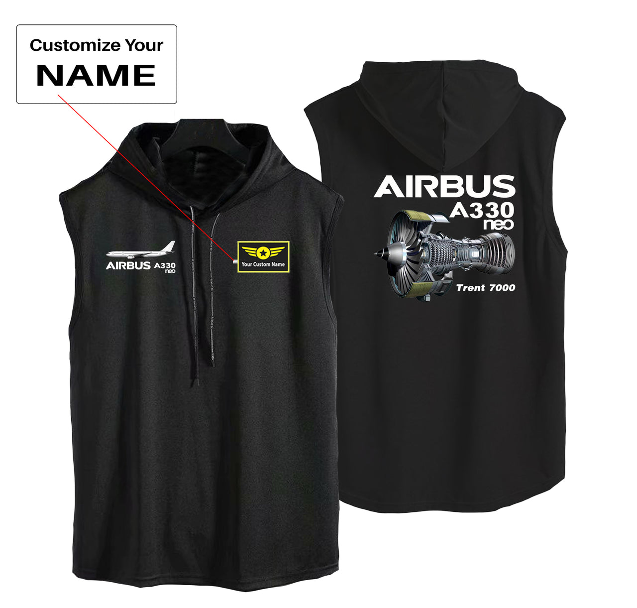 The Airbus A330neo Designed Hooded Tank Tops