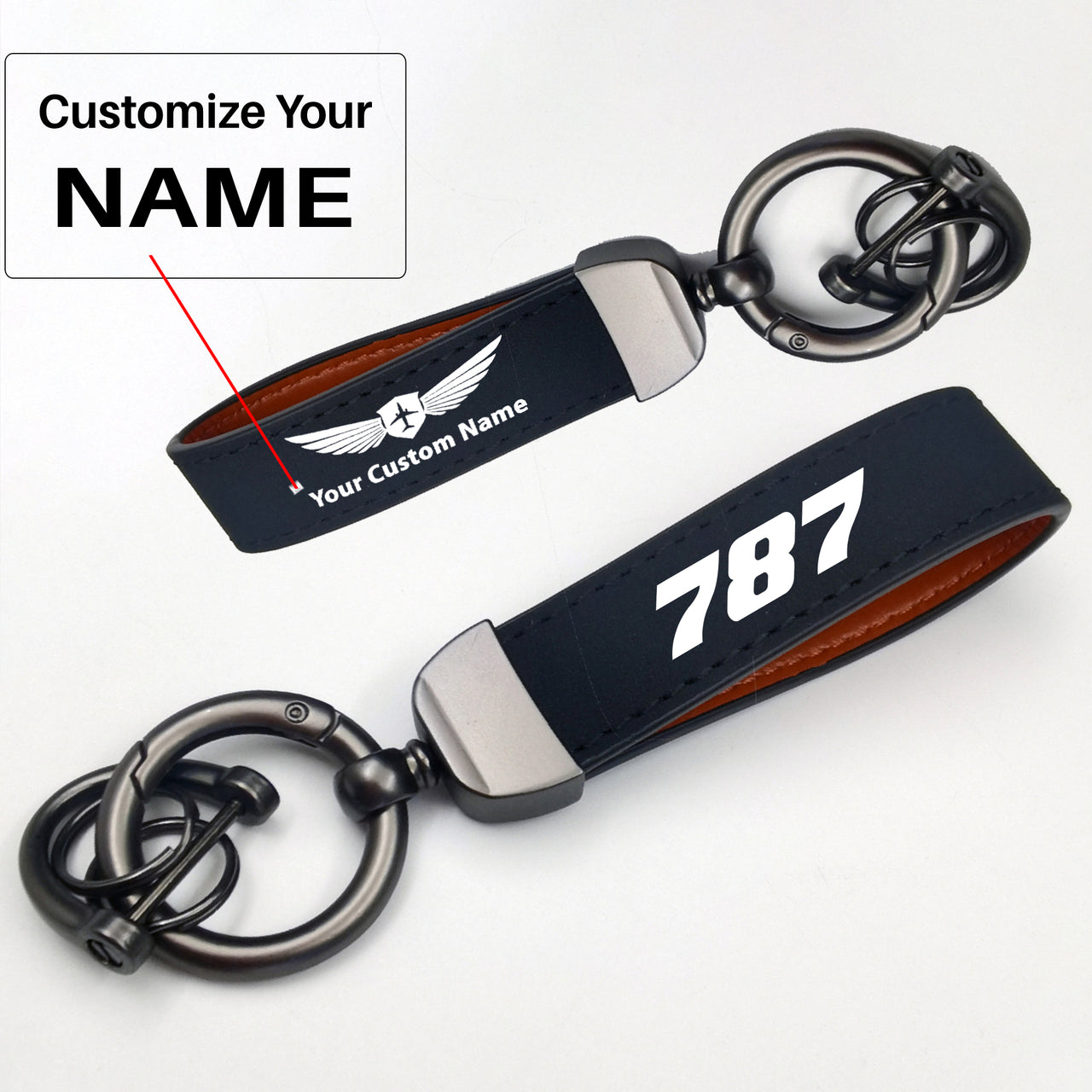 787 Flat Text Design Horseshoe Buckle Key Chains