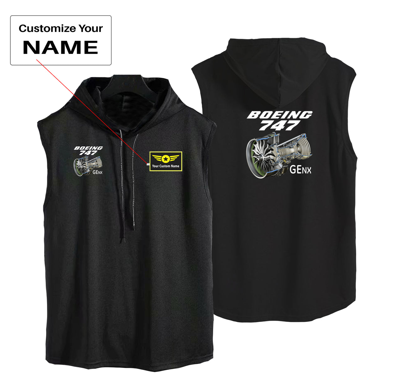 Boeing 747 & GENX Engine Designed Hooded Tank Tops
