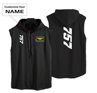 Thumbnail for Boeing 757 Text Designed Hooded Tank Tops