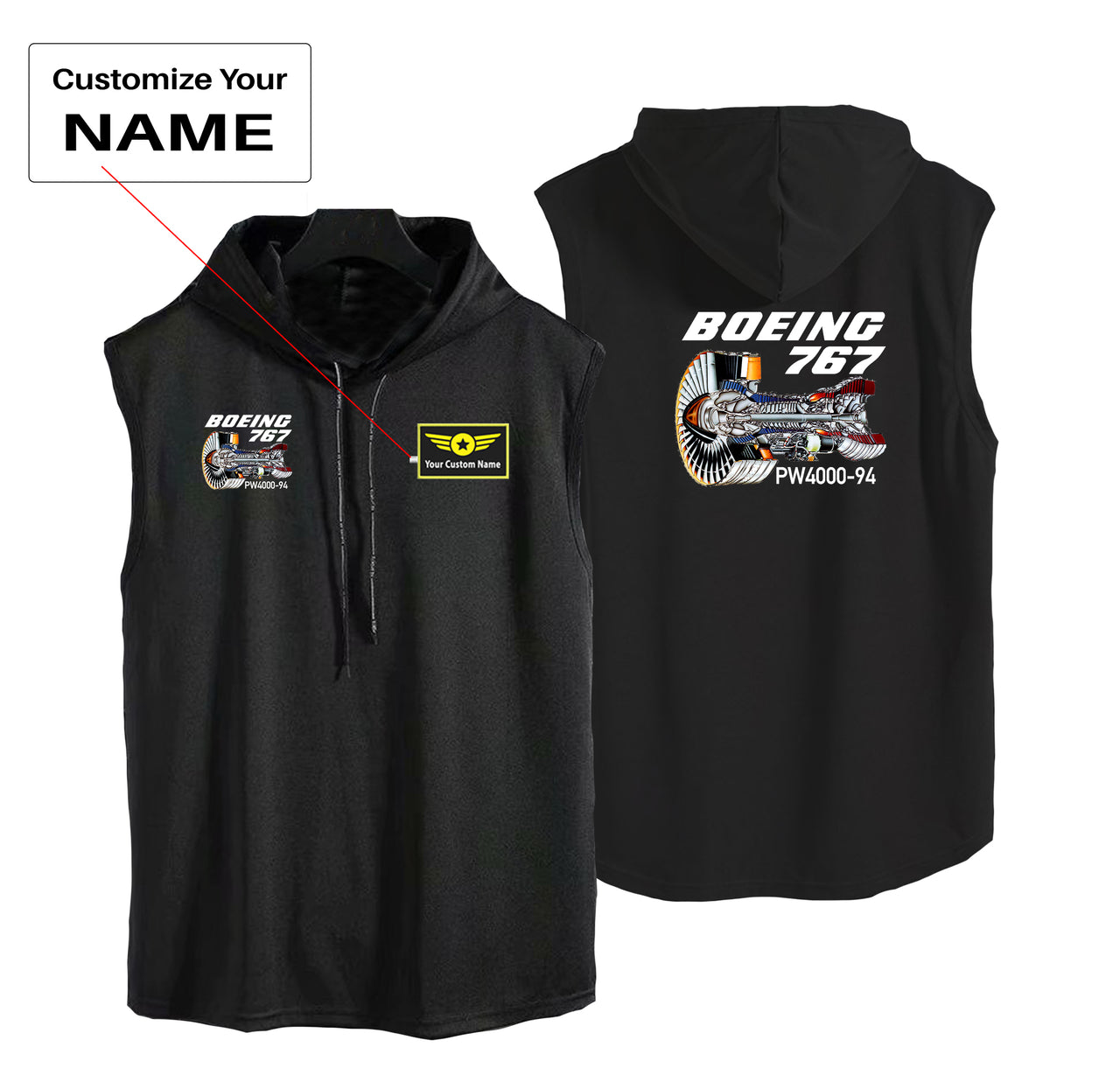 Boeing 767 Engine (PW4000-94) Designed Hooded Tank Tops