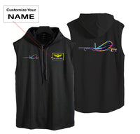 Thumbnail for Multicolor Airplane Designed Hooded Tank Tops