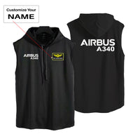 Thumbnail for Airbus A340 & Text Designed Hooded Tank Tops