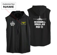 Thumbnail for McDonnell Douglas MD-11 & Plane Designed Hooded Tank Tops
