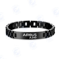 Thumbnail for Airbus A340 & Text Designed Stainless Steel Chain Bracelets