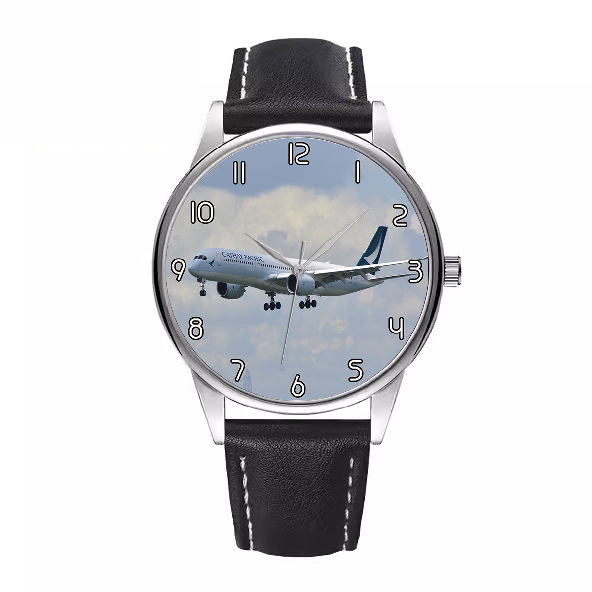 Cathay Pacific Airbus A350 Designed Fashion Leather Strap Watches