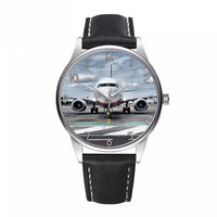 Thumbnail for Amazing Clouds and Boeing 737 NG Designed Fashion Leather Strap Watches