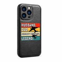 Thumbnail for Husband & Dad & Aircraft Mechanic & Legend Designed Leather iPhone Cases