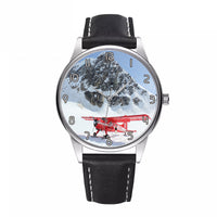 Thumbnail for Amazing Snow Airplane Designed Fashion Leather Strap Watches