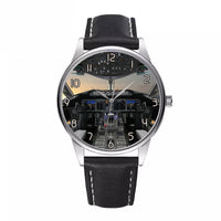 Thumbnail for Boeing 787 Cockpit Designed Fashion Leather Strap Watches