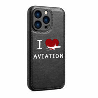 Thumbnail for I Love Aviation Designed Leather iPhone Cases