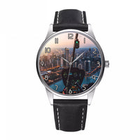 Thumbnail for Amazing City View from Helicopter Cockpit Designed Fashion Leather Strap Watches