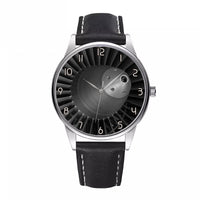 Thumbnail for Super View of Jet Engine Designed Fashion Leather Strap Watches