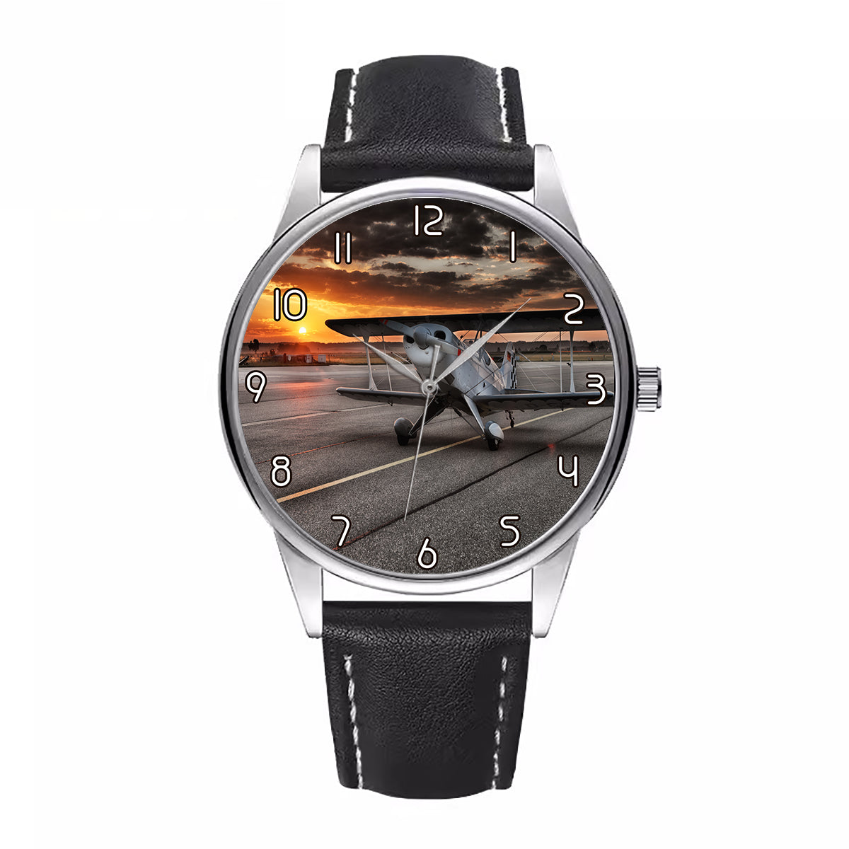Beautiful Show Airplane Designed Fashion Leather Strap Watches
