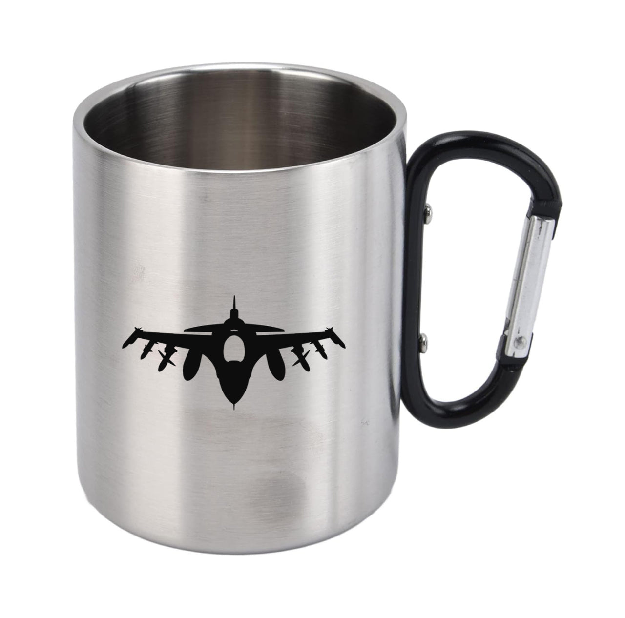 Fighting Falcon F16 Silhouette Designed Stainless Steel Outdoors Mugs