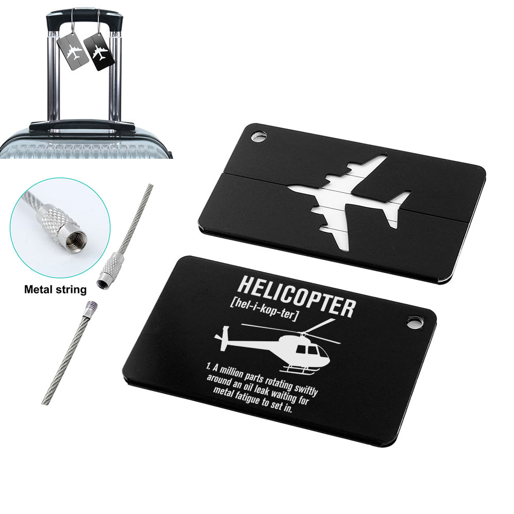 Helicopter [Noun] Designed Aluminum Luggage Tags