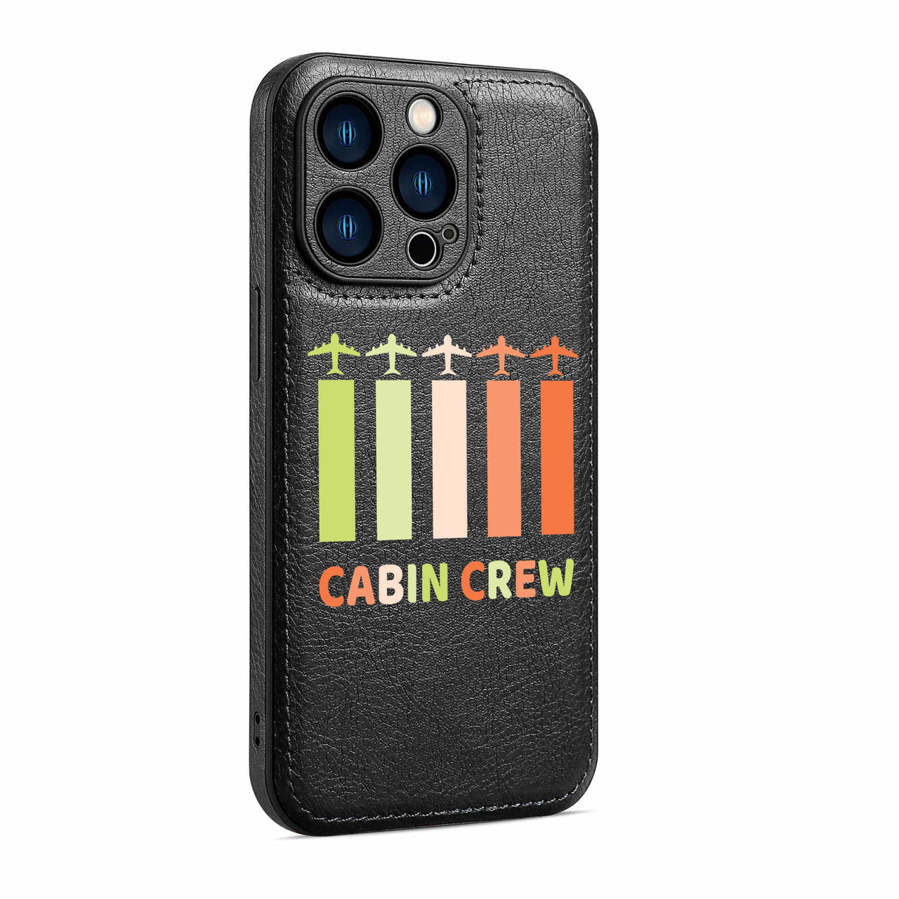 Colourful Cabin Crew Designed Leather iPhone Cases