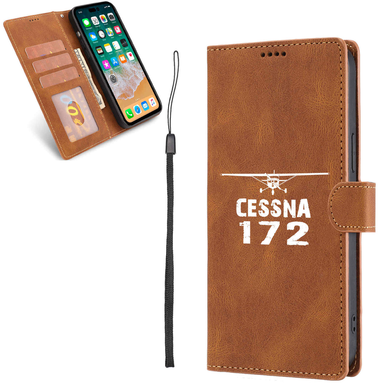 Cessna 172 & Plane Designed Leather Samsung S & Note Cases