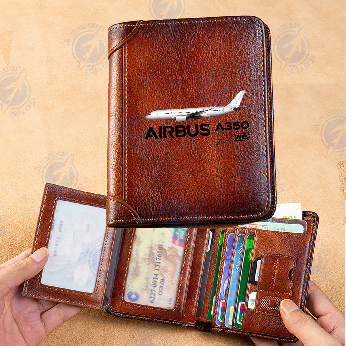 The Airbus A350 WXB Designed Leather Wallets