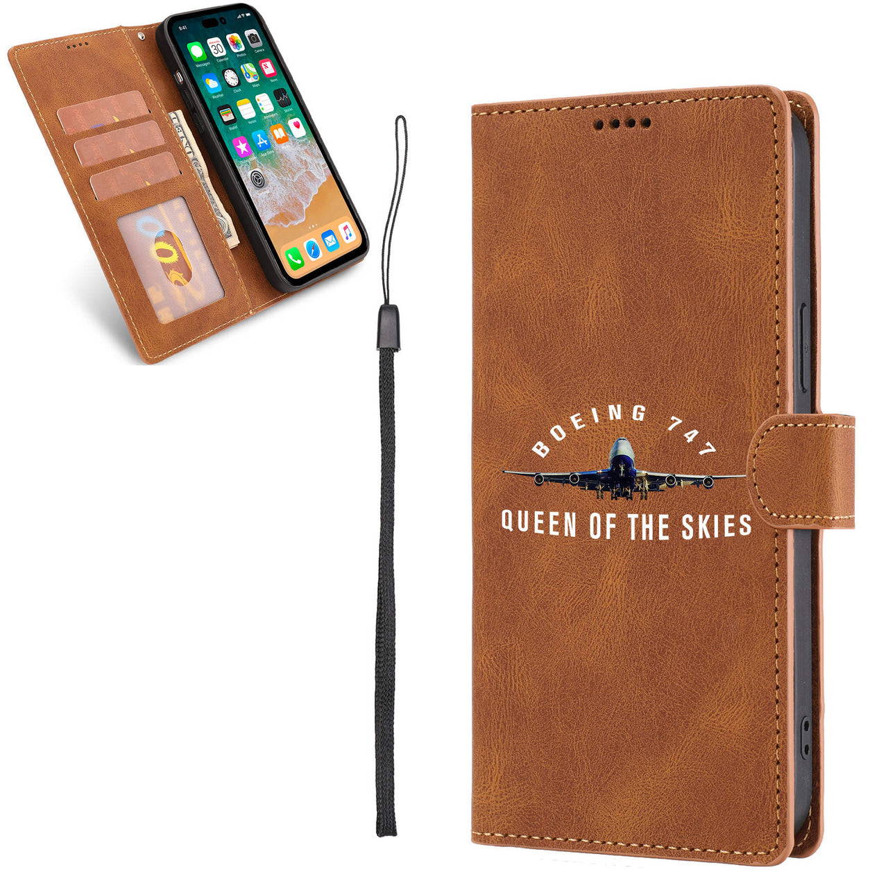 Boeing 747 Queen of the Skies Designed Leather iPhone Cases