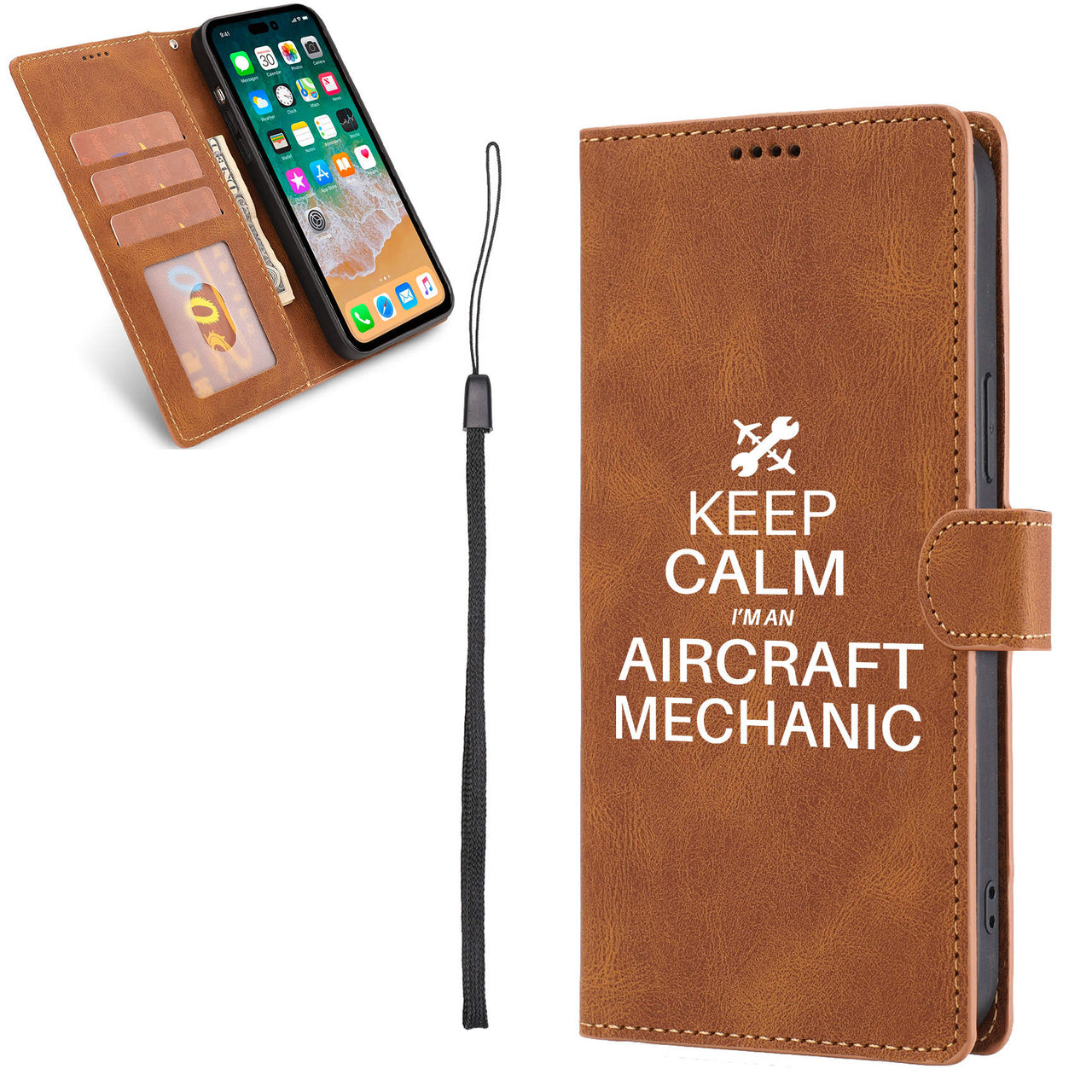 Aircraft Mechanic Designed Leather iPhone Cases
