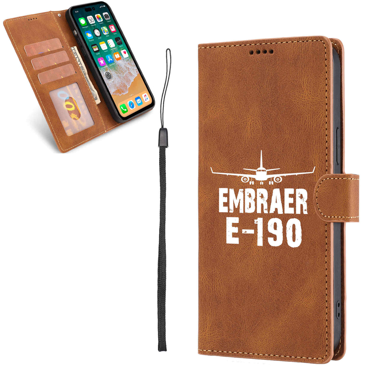 Embraer E-190 & Plane Designed Leather Samsung S & Note Cases
