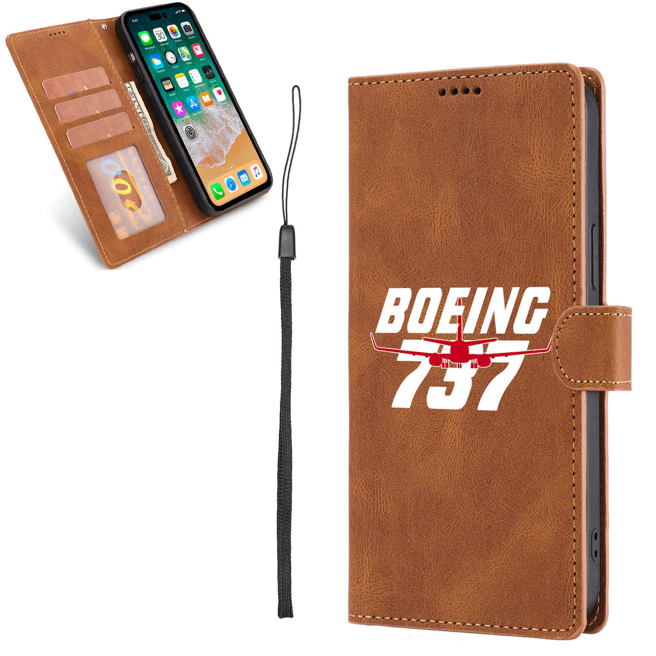 Amazing Boeing 737 Designed Leather Samsung S & Note Cases
