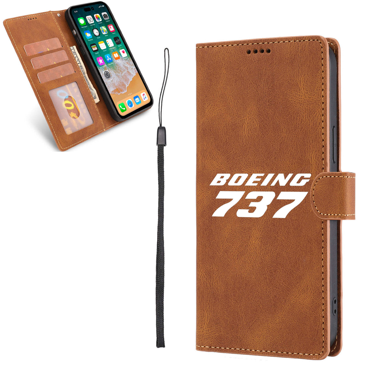 Boeing 737 & Text Leather Samsung A Cases