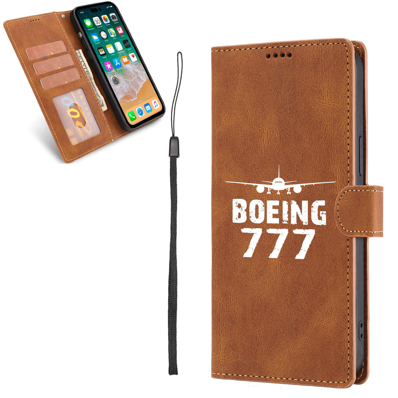 Boeing 777 & Plane Designed Leather Samsung S & Note Cases