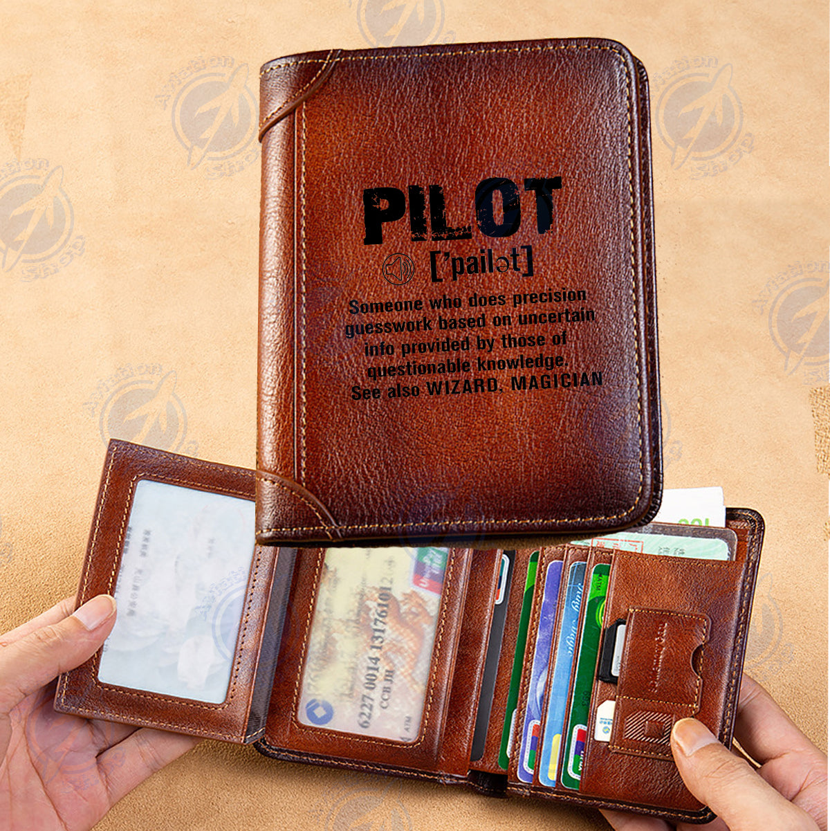 Pilot [Noun] Designed Leather Wallets