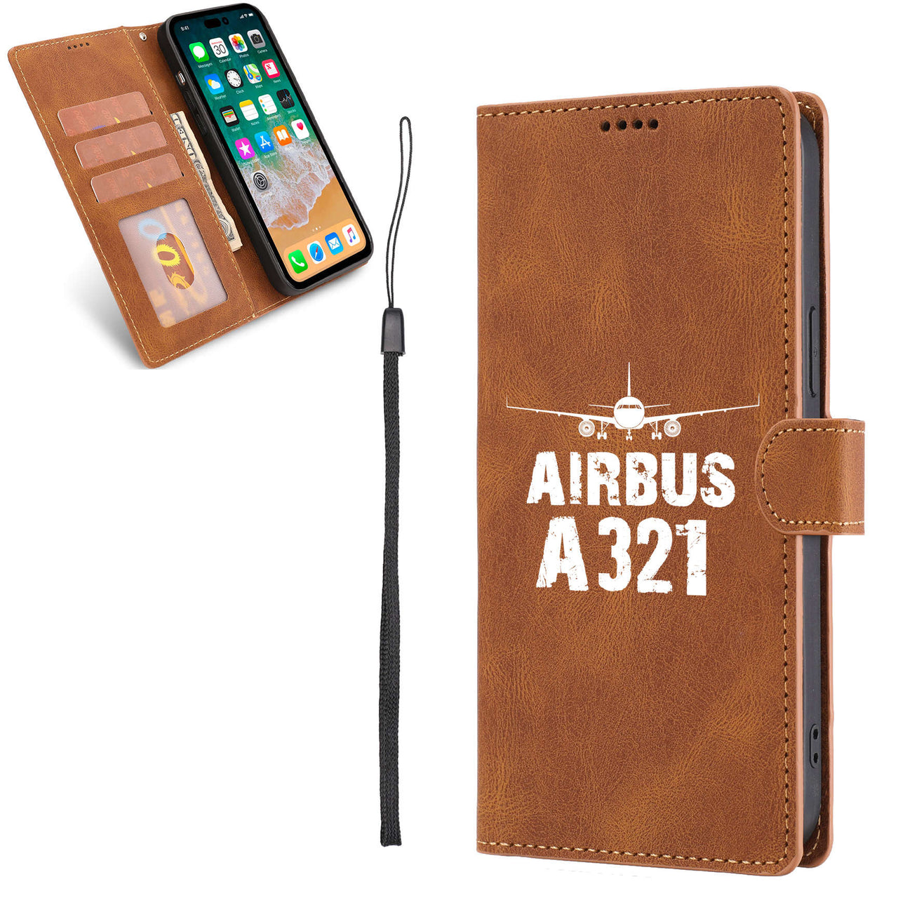 Airbus A321 & Plane Designed Leather Samsung S & Note Cases