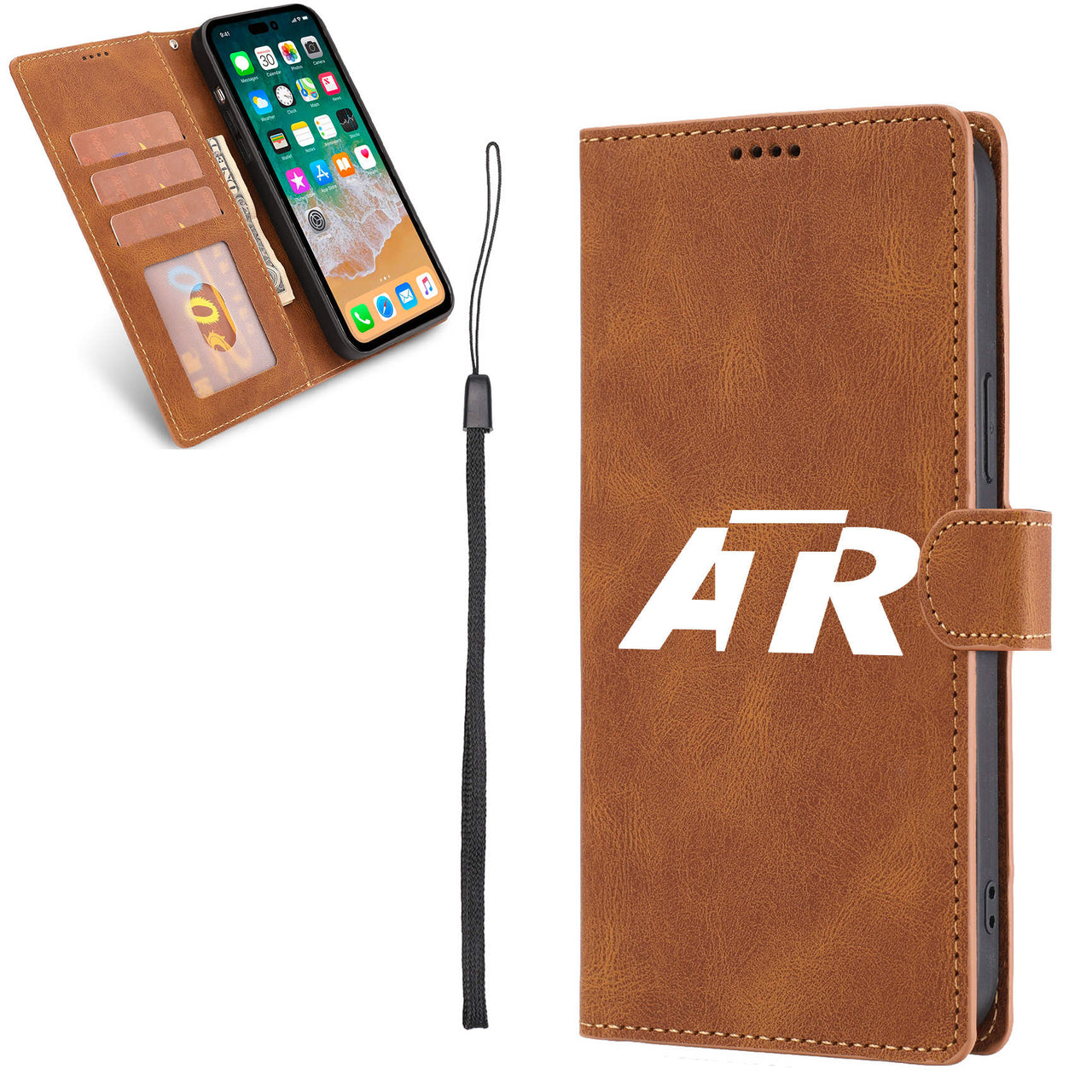 ATR & Text Designed Leather iPhone Cases