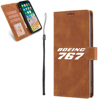 Thumbnail for Boeing 767 & Text Designed Leather Samsung S & Note Cases