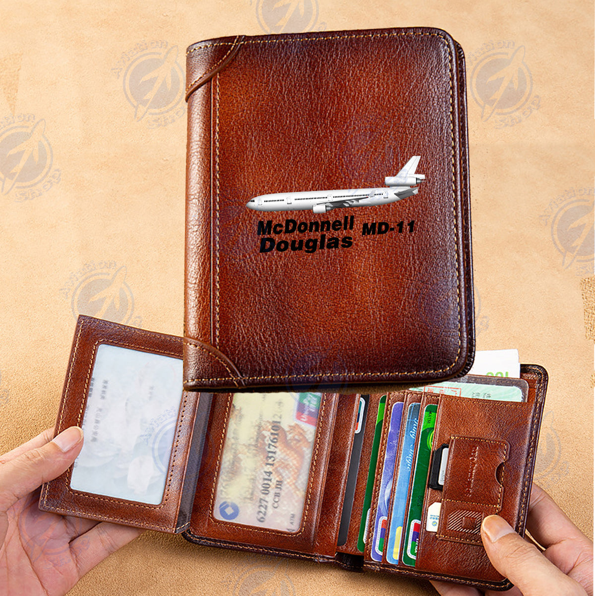 The McDonnell Douglas MD-11 Designed Leather Wallets