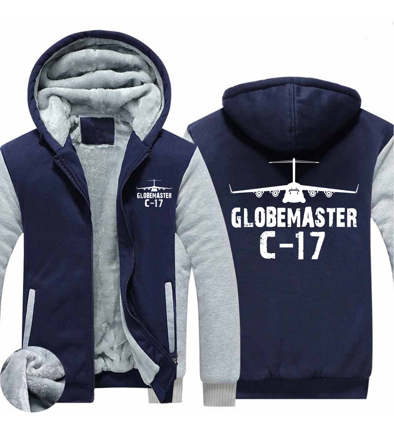 GlobeMaster C-17 & Plane Designed Zipped Sweatshirts