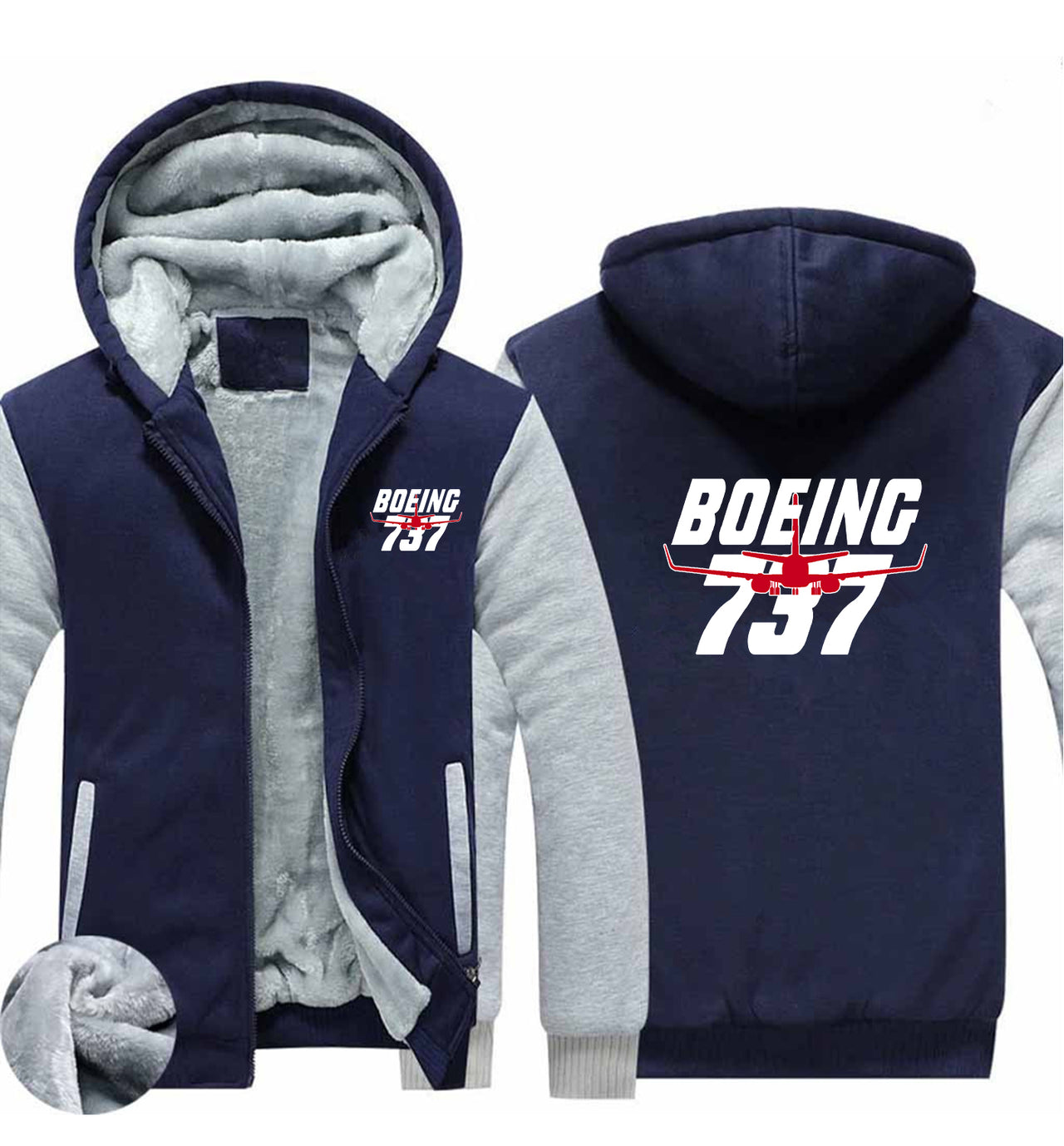 Amazing Boeing 737 Designed Zipped Sweatshirts