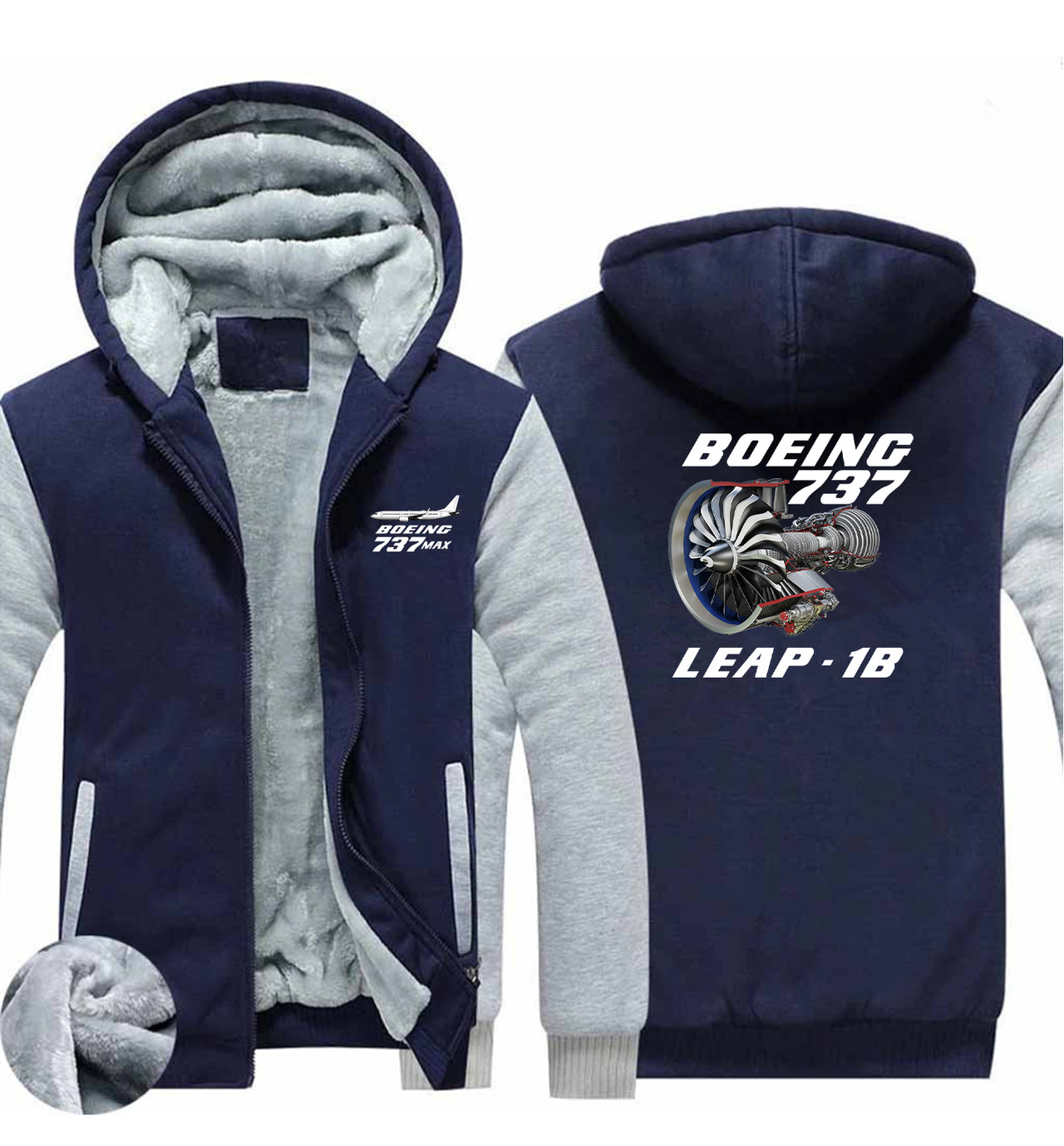 Boeing 737 & Leap 1B Designed Zipped Sweatshirts