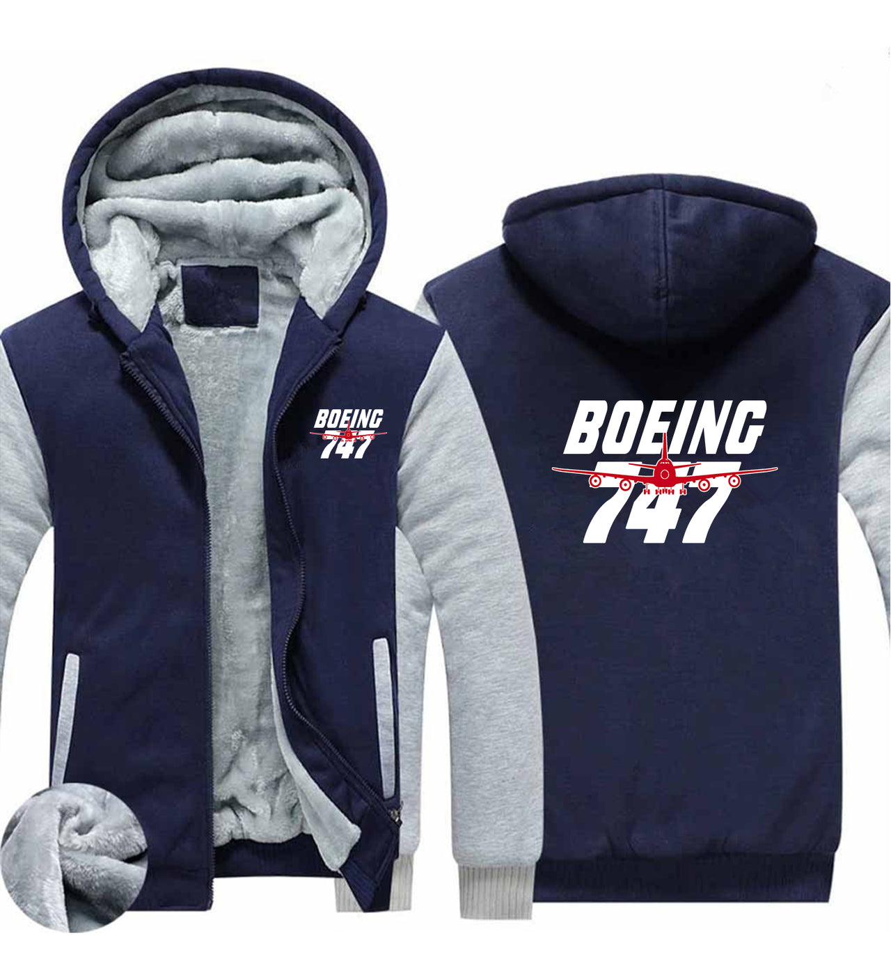 Amazing Boeing 747 Designed Zipped Sweatshirts