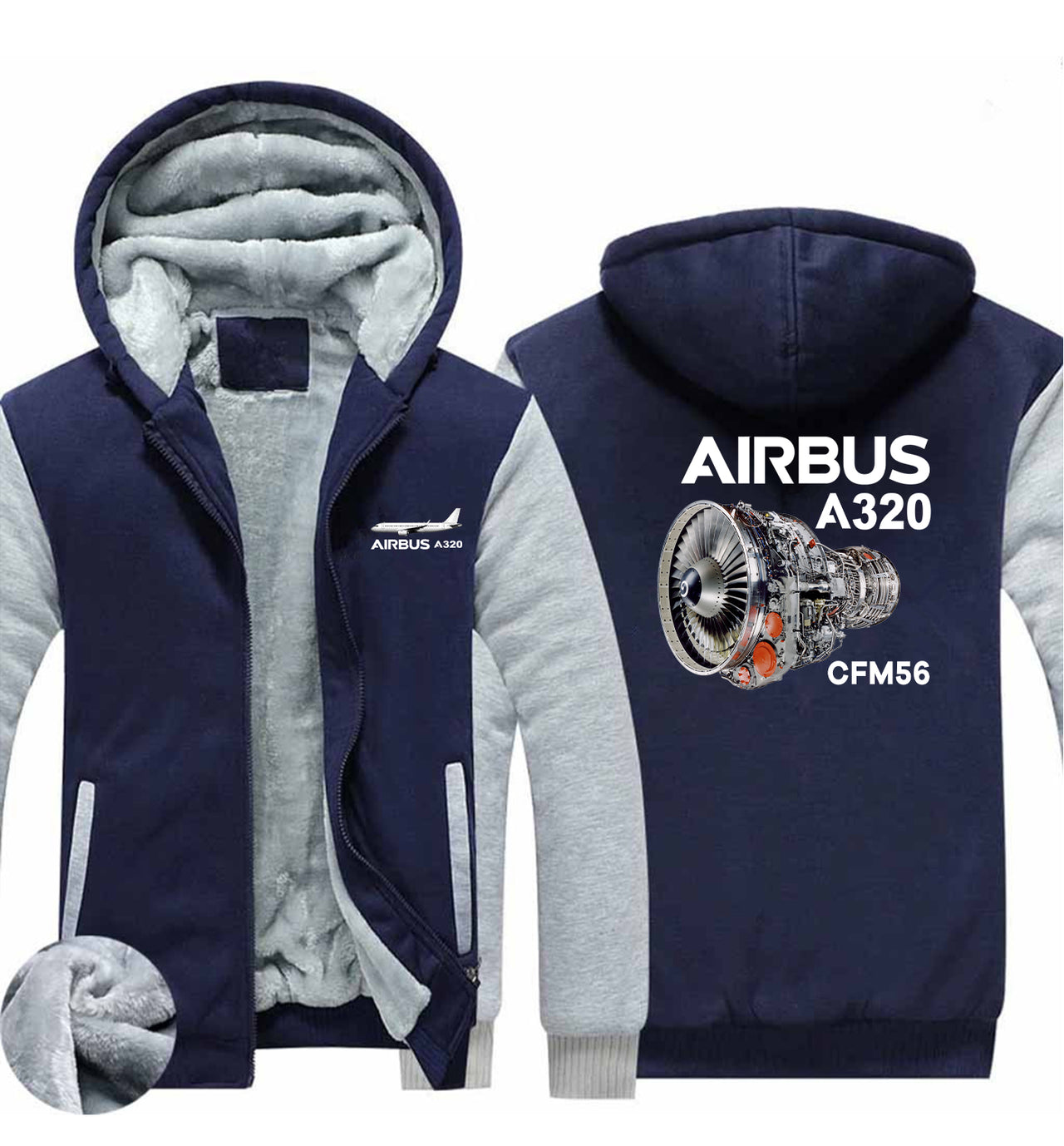 Airbus A320 & CFM56 Engine Designed Zipped Sweatshirts