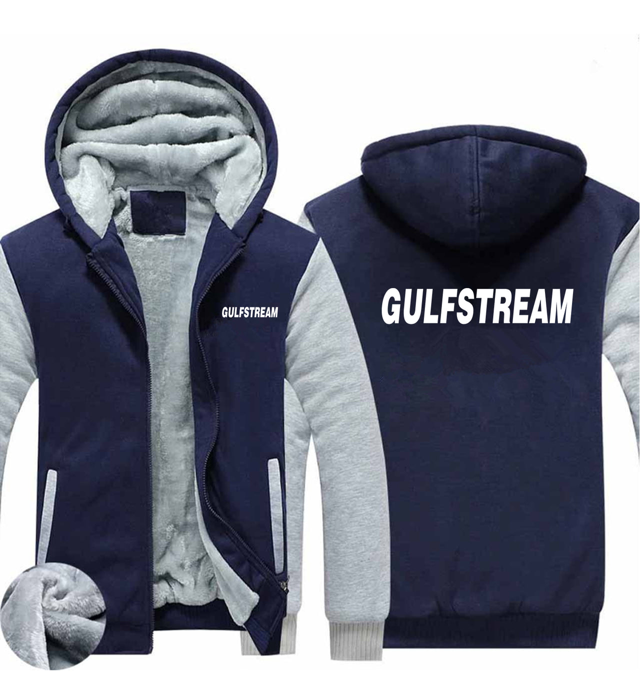 Gulfstream & Text Designed Zipped Sweatshirts