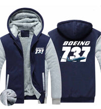Thumbnail for Super Boeing 737+Text Designed Zipped Sweatshirts