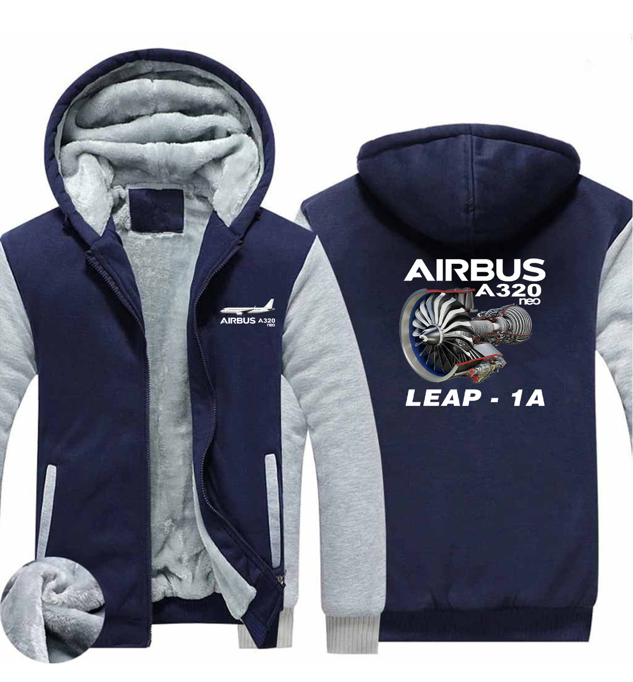 Airbus A320neo & Leap 1A Designed Zipped Sweatshirts