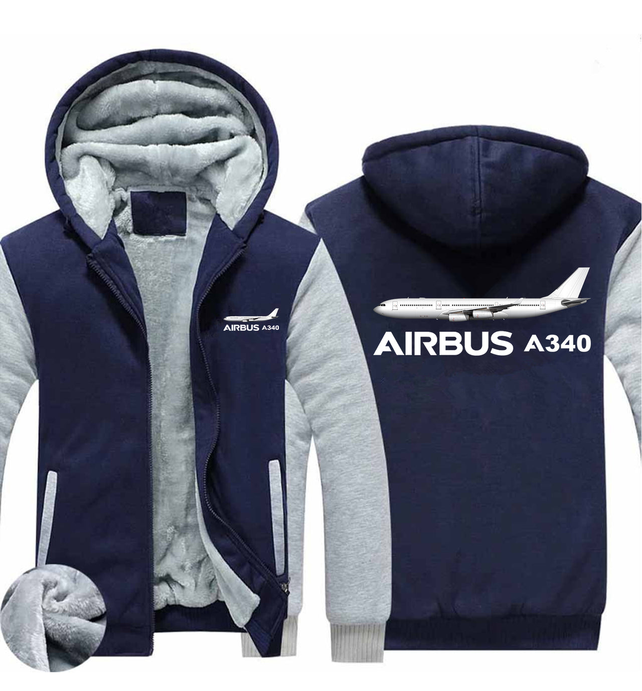 The Airbus A340 Designed Zipped Sweatshirts