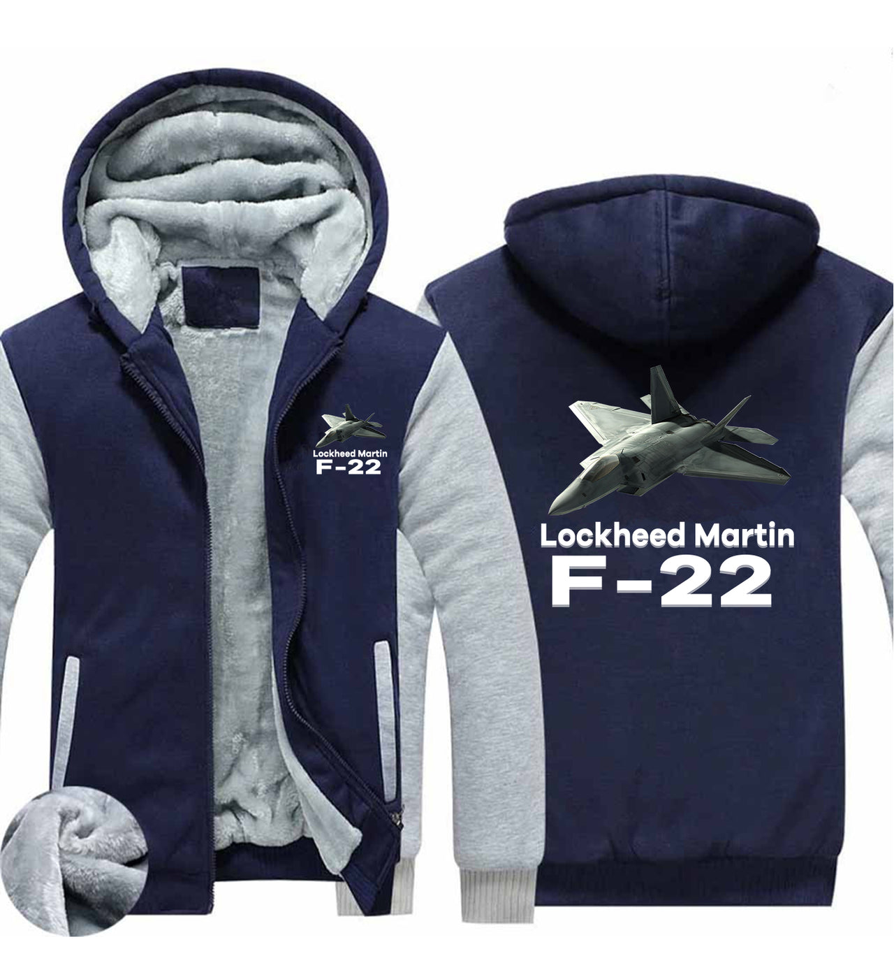 The Lockheed Martin F22 Designed Zipped Sweatshirts