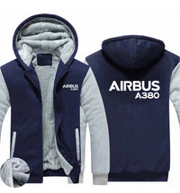 Thumbnail for Airbus A380 & Text Designed Zipped Sweatshirts