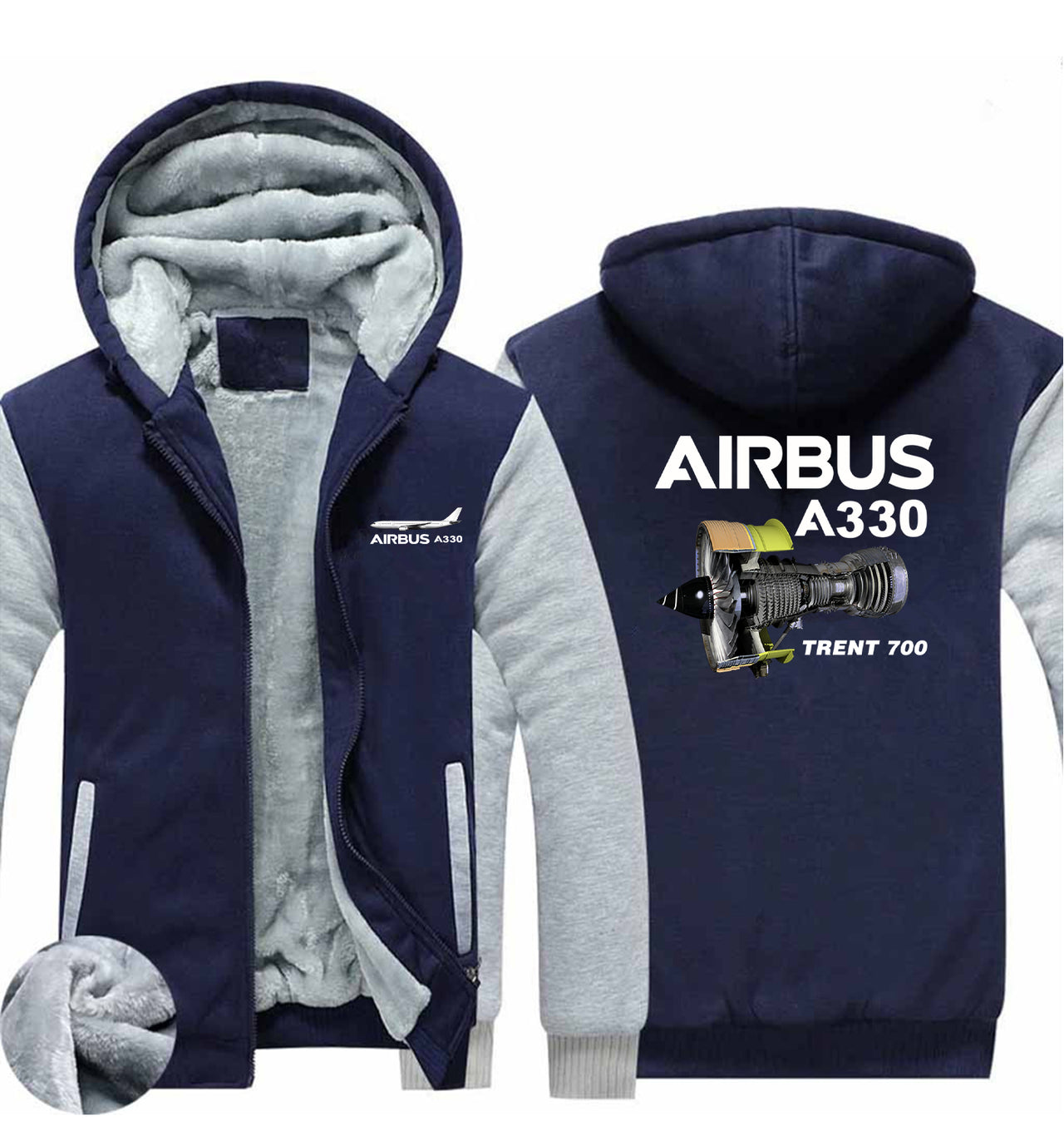 Airbus A330 & Trent 700 Engine Designed Zipped Sweatshirts