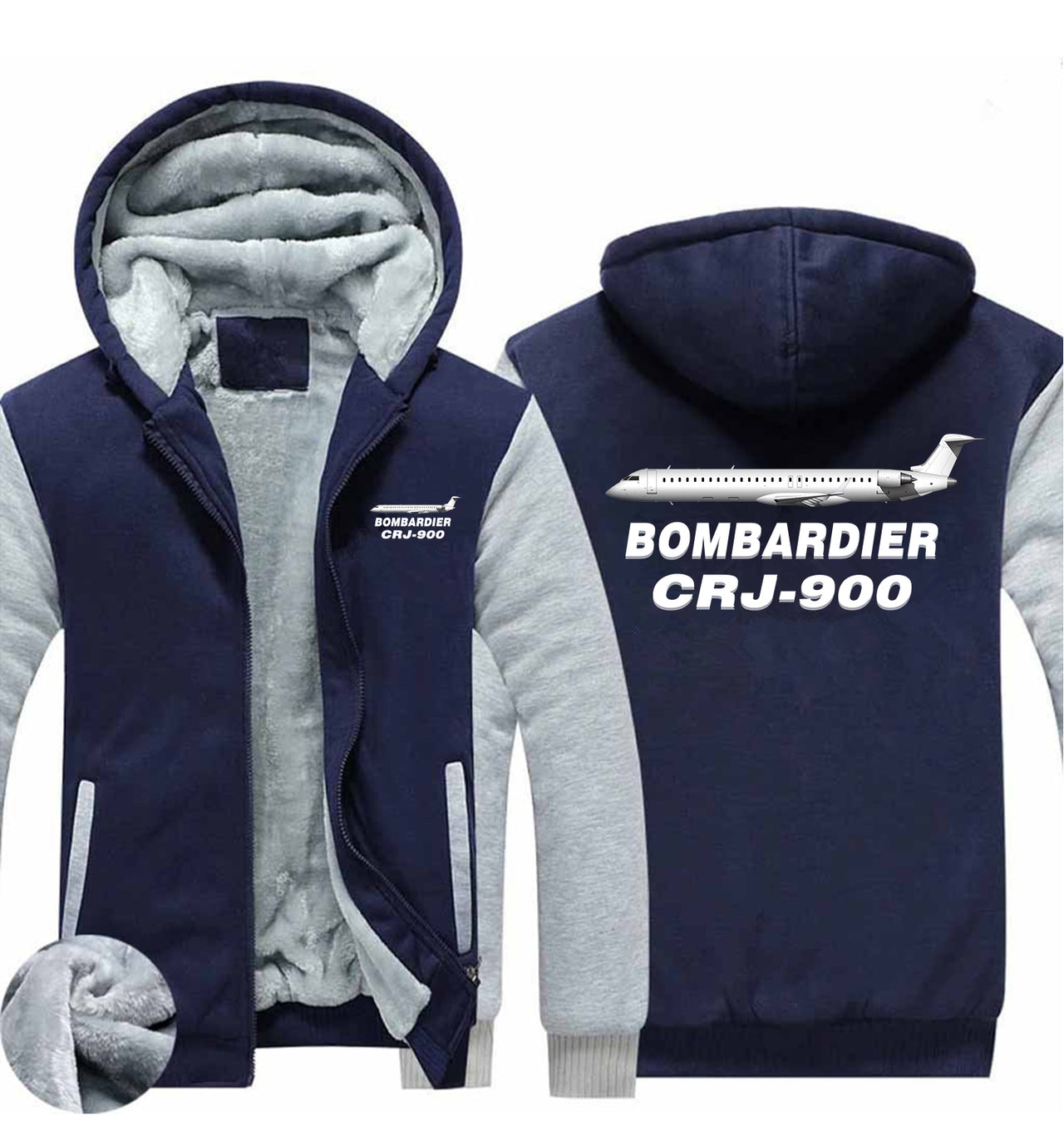 Bombardier CRJ-900 Designed Zipped Sweatshirts